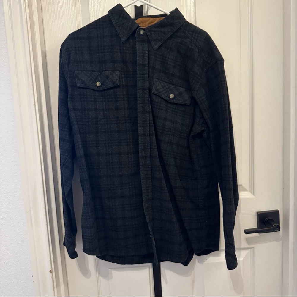 Grey plaid button up